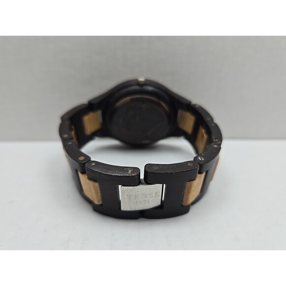 Tense Wood Watch Two Tone Maple Sandalwood Analog Quartz New Battery Womens - Picture 8 of 11